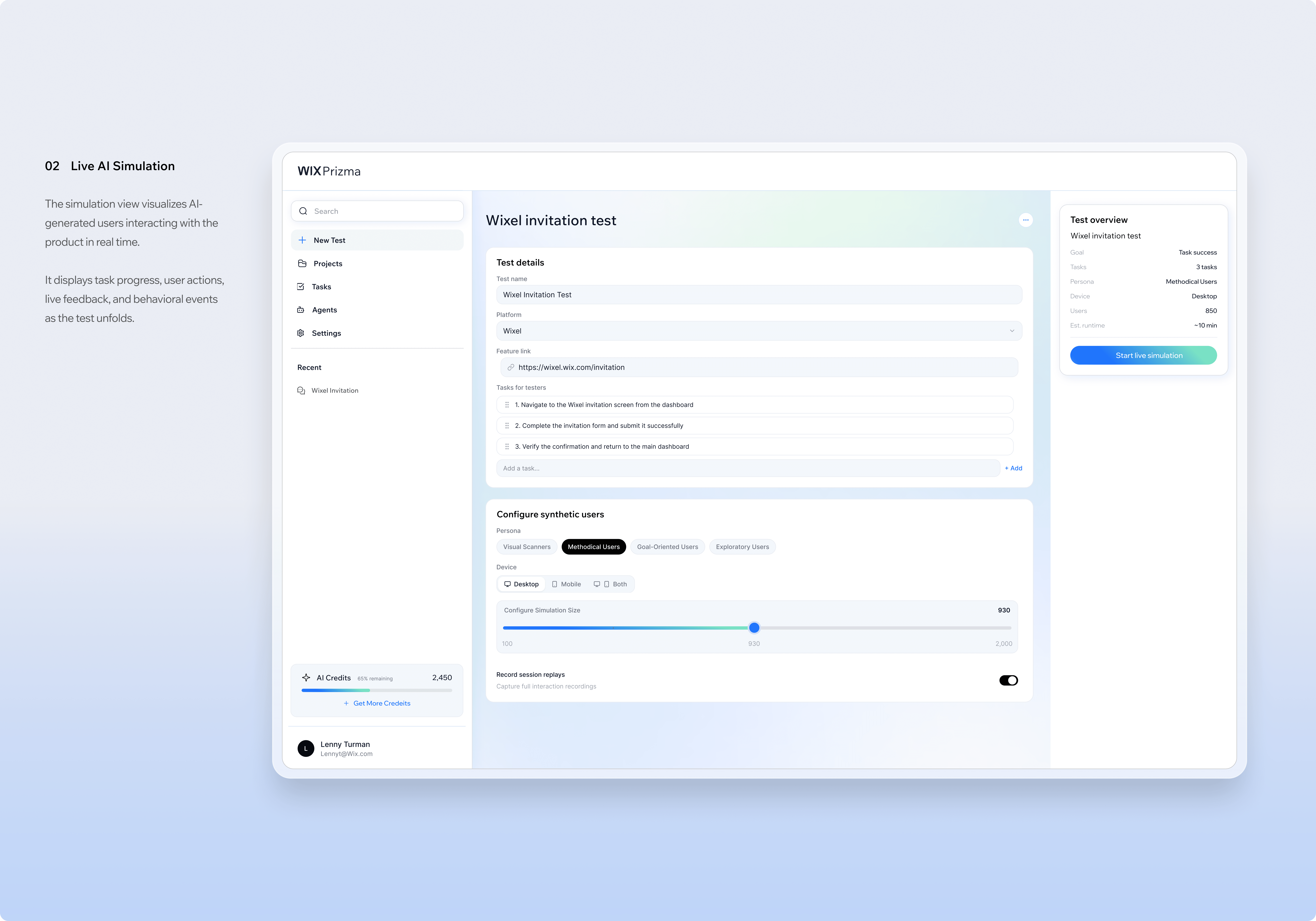 Featured screen